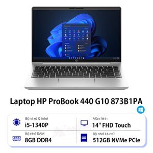 Laptop HP ProBook 440 G10 873B1PA - Intel core i5-1340P, 8GB RAM, SSD 512GB, Intel Iris Xe Graphics, 14 inch