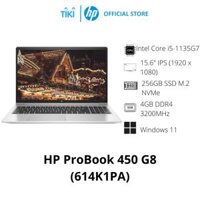 Laptop HP ProBook 450 G8 614K1PA  15.6 Full HDIntel Core i5-1135G74GB256GB SSDWindows 11 HomeSilver - Hàng Chính Hãng
