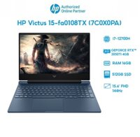 Laptop HP Victus 15-fa0108TX 7C0X0PA i7-12700H  16GB  512GB  RTX 3050Ti 4GB  15.6 FHD 144Hz  Win 11 Hàng chính hãng