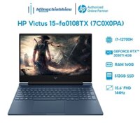 Laptop HP Victus 15-fa0108TX 7C0X0PA i7-12700H  16GB  512GB  RTX 3050Ti 4GB  15.6 FHD Hàng chính hãng