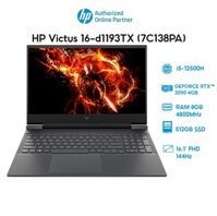 Laptop HP Victus 16-d1193TX 7C138PA i5-12500H  8GB  512GB  GeForce RTX 3050 4GB  16.1 FHD 144Hz  Win 11 Hàng chính hãng