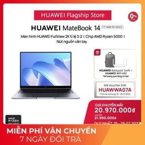 Laptop Huawei Matebook 14 - AMD Ryzen 5 5500U, RAM 16GB, SSD 512GB, AMD Radeon Graphics, 14 inch