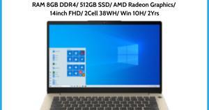 Laptop Lenovo IdeaPad 3 14ALC6 82KT004FVN - AMD Ryzen 7-5700U, 8GB RAM, SSD 512GB, AMD Radeon Graphics, 14 inch