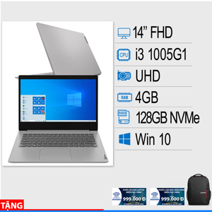 Laptop Lenovo IdeaPad 3 14IIL05 81WD010QUS - Intel Core i3 1005G1, 4GB RAM, SSD 128GB, Intel Iris Xe Graphics, 14 inch