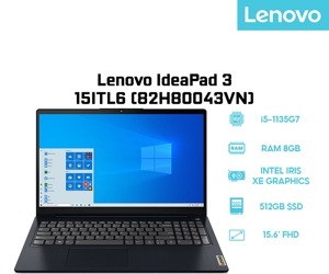 Laptop Lenovo IdeaPad 3 15ITL6 82H80043VN - Intel Core i5-1135G7, 8GB RAM, SSD 512GB, Intel Iris Xe Graphics, 15.6 inch