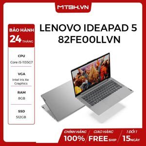 Laptop Lenovo IdeaPad 5 14ITL05 82FE00LLVN - Intel Core i5, 8GB RAM, SSSD 512GB, Intel Iris Xe Graphics, 14 icnh