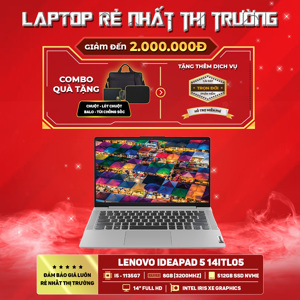 Laptop Lenovo IdeaPad 5 14ITL05 82FE00LLVN - Intel Core i5, 8GB RAM, SSSD 512GB, Intel Iris Xe Graphics, 14 icnh
