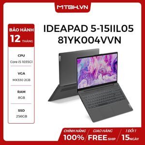 Laptop Lenovo Ideapad 5-15IIL05 81YK004VVN - Intel core i5-1035G1, 8GB RAM, SSD 256GB, Nvidia Geforce MX330 2GD5, 15.6 inch
