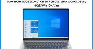 Laptop Lenovo IdeaPad 5 Pro 16ACH6 82L50082VN - AMD Ryzen R7-5800H, 16GB RAM, SSD 512GB, Nvidia GeForce GTX 1650 4GB GDDR6, 16 inch