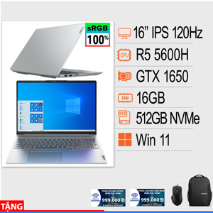 Laptop Lenovo IdeaPad 5 Pro 16ACH6 (82L500WKVN) - AMD Ryzen 5-5600H, RAM 16GB, SSD 512GB, NVIDIA GeForce GTX 1650 4GB GDDR6, 16.0 inch