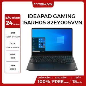 Laptop Lenovo IdeaPad Gaming 3 15ARH05 82EY005VVN - AMD Ryzen 5-4600H, 8GB RAM, SSD 512GB, Nvidia GeForce GTX 1650 4GB GDDR6 + AMD Radeon Graphics, 15.6 inch
