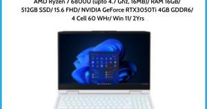 Laptop Lenovo IdeaPad Gaming 3 15ARH7 82SB007MVN - AMD Ryzen 7 6800H, 16GB RAM, SSD 512GB, Nvidia Geforce RTX 3050Ti 4GB, 15.6 inch