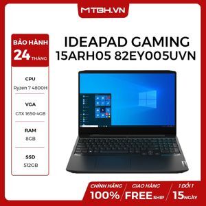 Laptop Lenovo IdeaPad Gaming 3 15ARH05 82EY005UVN - AMD Ryzen 7-4800H, 8GB RAM, SSD 512GB, Nvidia GeForce GTX 1650 4GB GDDR6 + AMD Radeon Graphics, 15.6 inch