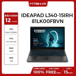 Laptop Lenovo IdeaPad L340-15IRH 81LK00FBVN - Intel core i7-9750H, 8GB RAM, HDD 1TB, Nvidia Geforce GTX 1050 3GB DDR5, 15.6 inch