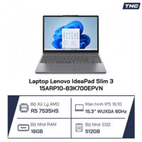 Laptop Lenovo IdeaPad Slim 3 15ARP10-83K700EPVN Ryzen 5 7535HS/ 16GB/ 512GB SSD/ AMD Radeon 660M/ 15.3 Inch WUXGA/ Win 11/ Xám