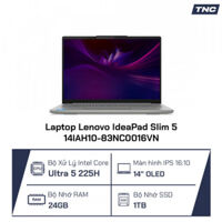 Laptop Lenovo IdeaPad Slim 5 14IAH10-83NC0016VN Core Ultra 5-225H/ 24GB/ 1TB/ 14 Inch WUXGA/ Win 11/ Xám