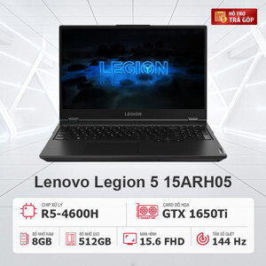 Laptop Lenovo Legion 5-15ARH05 82B500GUVN - AMD R5-4600H, 8GB RAM, SSD 512GB, Nvidia GeForce GTX 1650 Ti 4GB GDDR6, 15.6 inch