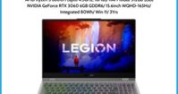 Laptop LENOVO Legion 5 15ARH7H (82RD003TVN) Xám AMD Ryzen 5 6600H (upto 4.5GHz, 16MB) RAM 16GB 512GB SSD NVIDIA GeForce RTX 3060