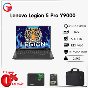 Laptop Lenovo Legion 5 Pro Y9000P - Intel Core i9 13900HX, 16GB RAM, SSD 1TB, Nvidia GeForce RTX 4060 8GB GDDR6, 16 inch