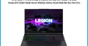 Laptop Lenovo Legion 7 16ACHg6 82N600NSVN - AMD Ryzen 9 5900HX, 32GB RAM, SSD 1TB, Nvidia GeForce RTX 3080 16GB GDDR6, 16 inch