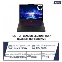 Laptop Lenovo Legion Pro 7 16IAX10H-83F5008WVN Core Ultra 9 275HX/ 32GB/ 1TB/ RTX 5080 16GB/ 16 Inch WQXGA OLED 240Hz/ Win 11/ Đen