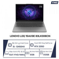 Laptop Lenovo LOQ 15IAX9E 83LK006CIN Core i5-12450HX/ 12GB/ 512GB/ RTX 2050/ 15.6 Inch FHD/ Win11/ Grey/ Mới NK