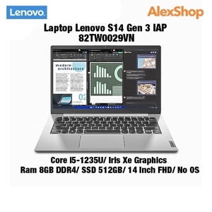 Laptop Lenovo S14 G3 IAP 82TW0029VN - Intel core i5-1235U, 8GB RAM, SSD 512GB, Intel UHD Graphics, 14 inch