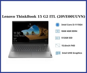 Laptop Lenovo ThinkBook 15 G2-ITL 20VE00UUVN - Intel Core i3-1115G4, 4GB RAM, SSD512GB, Intel Iris Xe Graphics, 15.6 inch