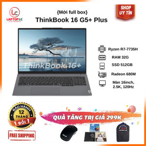 Laptop Lenovo Thinkbook 16 G5+ - AMD Ryzen 7 7735H, 16GB RAM, SSD 512GB, AMD Radeon 680M, 16 inch