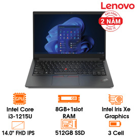 Laptop Lenovo ThinkPad E14 Gen 4 21E300DMVA - Intel Core i3-1215U, 8GB RAM, SSD 512GB, Intel UHD Graphics, 14 inch