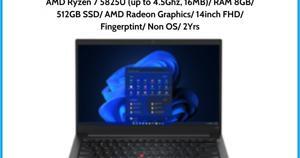 Laptop Lenovo ThinkPad E14 Gen 4 21EB005WVA - AMD Ryzen 7-5825U, 8GB RAM, SSD 512GB, AMD Radeon Graphics, 14 inch