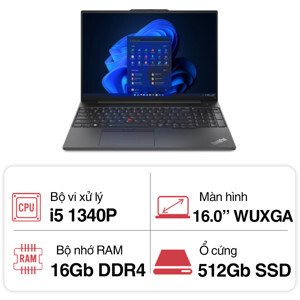Laptop Lenovo ThinkPad E16 GEN 1 21JN0065VA - Intel Core i5-1340P, 8GB RAM, SSD 512GB, Intel Iris Xe Graphics, 16 inch