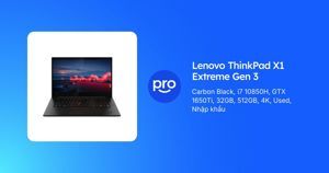 Laptop Lenovo ThinkPad X1 Extreme Gen 3 - Intel core i9-10885H, 32GB RAM, SSD 1TB, Nvidia GeForce GTX 1650 Ti Max-Q 4GB, 15.6 inch