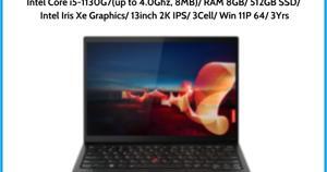 Laptop Lenovo ThinkPad X1 Nano Gen 1 20UN00B6VN - Intel core i5-1130G7, 8GB RAM, SSD 512GB, Intel Iris Xe Graphics, 13 inch
