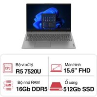 Laptop Lenovo V15 G3 AMN 82YU00V9VN (Ryzen 5 7520U/ 16GB/ 512GB SSD/ AMD Radeon Graphics/ 15.6inch Full HD/ Windows 11 Home/ Grey/ ABS/ 2 Year)
