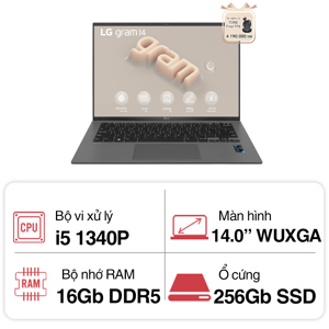 Laptop LG Gram 2023 14Z90R-G.AH53A5 - Intel Core i5-1340P, 16GB RAM, SSD 256GB, Intel Iris Xe Graphics, 14 inch