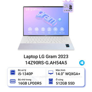 Laptop LG Gram 2023 14Z90RS-G.AH54A5 - Intel Core i5-1340P, 16GB RAM, SSD 512GB, Intel Iris Xe Graphics, 14 inch
