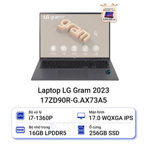Laptop LG Gram 2023 17ZD90R-G.AX73A5 - Intel Core i7-1360P, 16GB RAM, SSD 256GB, Nvidia GeForce RTX 3050 4GB GDDR6, 17 inch