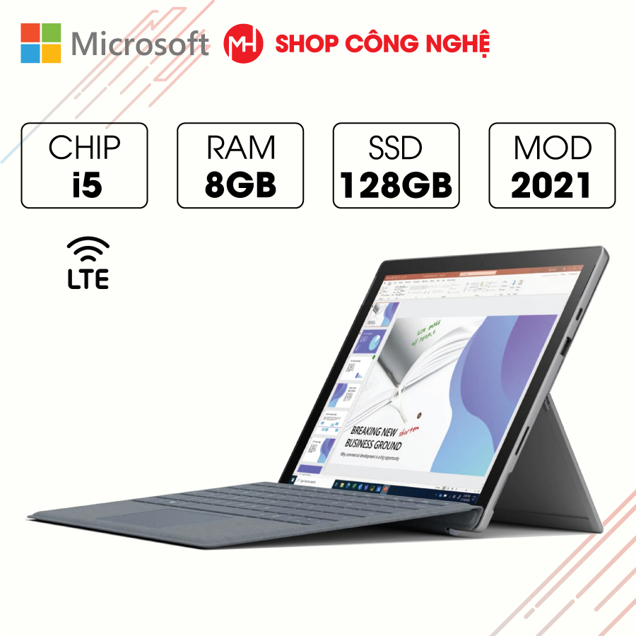 Laptop Microsoft Surface Pro 7 Plus - Intel core i5-1135G7, 8GB RAM, SSD 128GB, Intel Iris Xe Graphics, 12.3 inch, LTE
