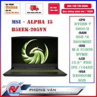 Laptop MSI Alpha 15 B5EEK – 205VN (Ryzen™ 7-5800H | 16GB | 512GB | RX 6600M 8GB | 15.6 inch FHD | Win 11 | Đen)