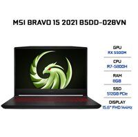 LAPTOP MSI BRAVO 15 B5DD-028VN (R7-5800H/Ram 8GB/SSD 512GB/Màn hình 15.6″ FHD 144HZ/VGA RX5500M/Win 10)