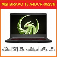 Laptop MSI BRAVO 15 A4DCR-052VN R5-4600H 8GB 256GB SSD RX5300M 15.6"FHD WIN 10 (New 100%, Chính Hãng, BH 36 Tháng)