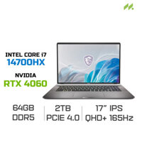 Laptop MSI Creator Z17 HX Studio A14VFT-273VN (i7-14700HX, RTX 4060 8GB, RAM 64GB DDR5, SSD 2TB, 17 Inch IPS QHD+ 165Hz Touch)