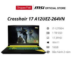 Laptop MSI Crosshair 17 A12UEZ 264VN - Intel Core i7-12700H, 16GB RAM, SSD 1TB, Nvidia GeForce RTX 3060 6GB GDDR6, 17.3 inch
