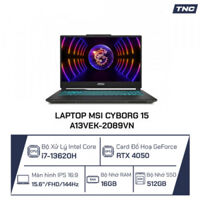 Laptop MSI Cyborg 15 A13VEK-2089VN Core i7-13620H/ 16GB/ 512GB SSD/ RTX 4050/ 15.6 Inch FHD/ Win 11