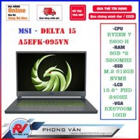 Laptop MSI Delta 15 A5EFK- 095VN (Ryzen 7-5800H | 16GB | 512GB | RX 6700M 10GB | 15.6 inch FHD | Win 11 | Đen)