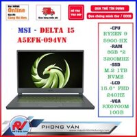 Laptop MSI Delta 15 A5EFK-094VN (Ryzen 9-5900HX | 16GB | 1TB SSD | RX 6700M 10GB | 15.6 inch FHD | Win 11 | Đen)