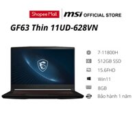 Laptop MSI Gaming GF63 Thin 11UD-628VN (i7-11800H/8GB RAM/512GB SSD/RTX3050Ti Max 4GB/15.6 FHD 60Hz 72% NTSC/Win10/Black