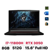 Laptop MSI GF63 Thin 11UC-667VN - Intel core i7-11800H, 8GB RAM, SSD 512GB, Nvidia GeForce RTX 3050 Max-Q 4GB GDDR6, 15.6 inch