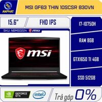 Laptop MSI GF63 Thin 10SCSR 830VN